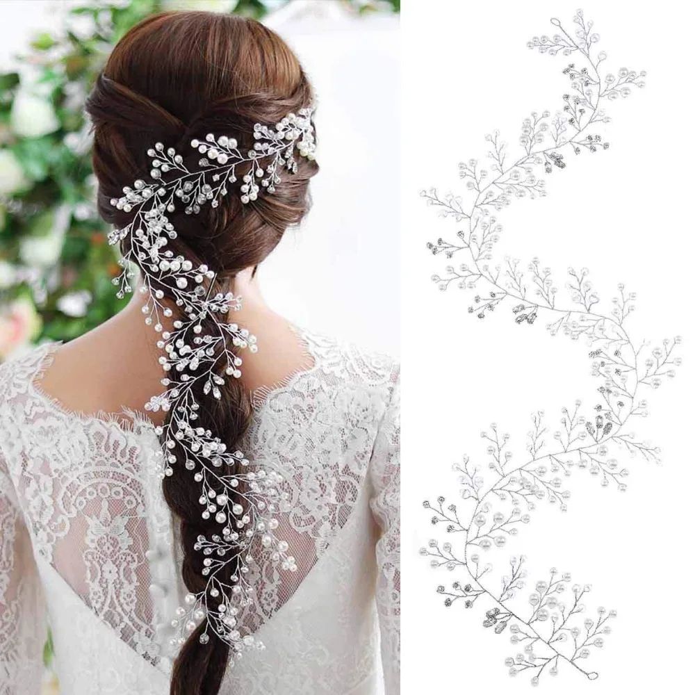 Wedding Headband Rhinestones Hair Vine Long Babys Breath Hair Piece Hair Jewelry Aliexpress