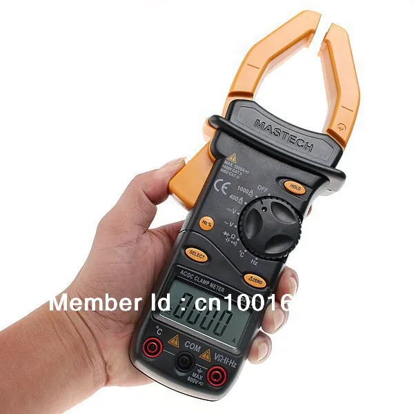 

Mastech MS2101 DC AC 1000A Digital Clamp Meter Multimeter Voltage Current Frequency Resistance Capacitance Temperature Hz Test