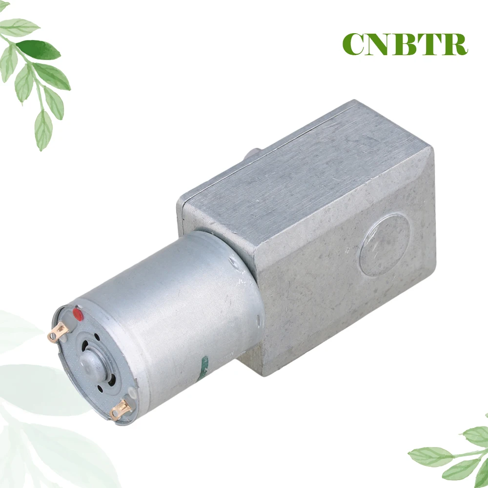 

CNBTR High Torque Turbo Worm Right Angle Geared Motor 12V DC Motor GW370 24rpm