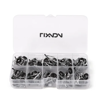 

80Pcs Fishing Rod Guide Tip Repair Kit Set DIY Eye Rings Different Size Stainless Steel Frames with Box