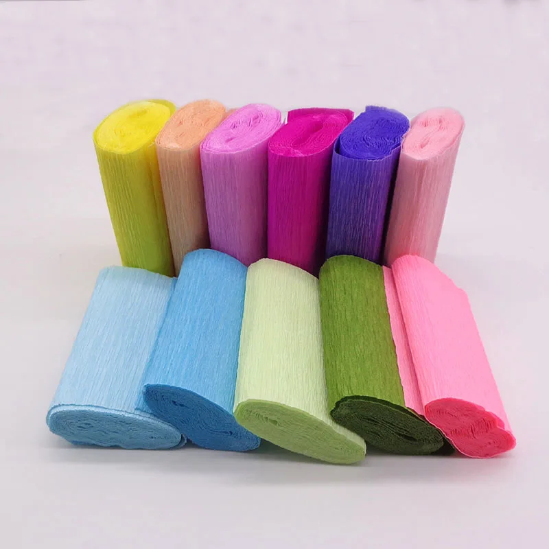 250*10cm Crinkled Crepe Paper Craft DIY Flower Wrapping Fold Paper Scrapbooking Origami Gifts Party Decoration Packing Material