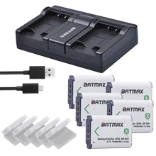 5Pcs 1600mAh NP-BX1 NP BX1 NPBX1 Camera Battery Pack +USB Dual Charger for Sony RX100 AS15 H400 HX300 HX90 HDR AS10 AS20