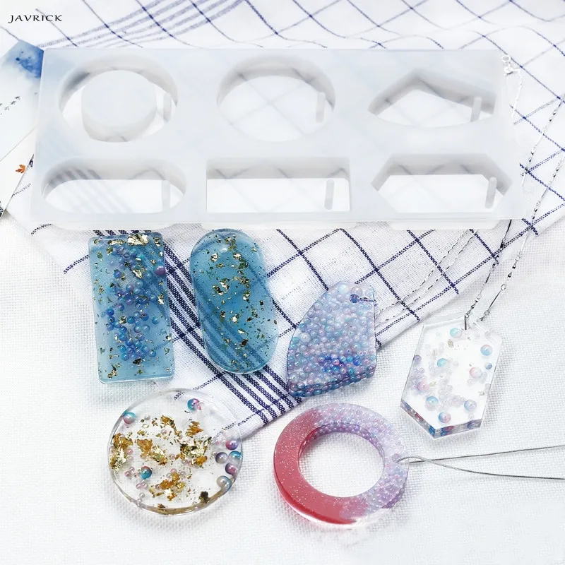 

JAVRICK DIY Silicone Mold Mould Epoxy Resin Jewelry Sweater Chain Pendant Making Tool Hole