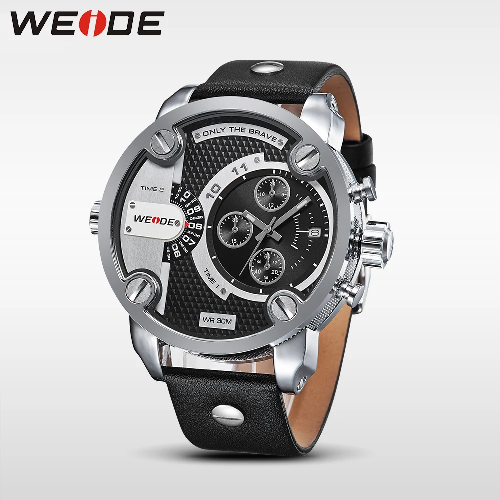 

WEIDE Mens Sport Watch Military Leather strap Band Wristwatch quartz Clock Man Relogio Masculino relojes de hombre famous brand