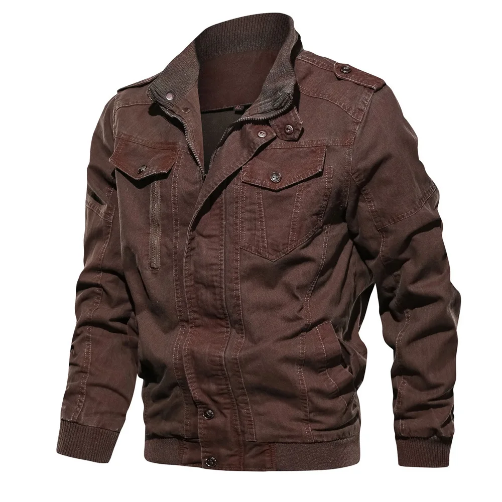 Mens Denim Jacket Big Size 6XL Military Tactical Jeans jacket Solid Casual Air Force Pilot Coat Cas