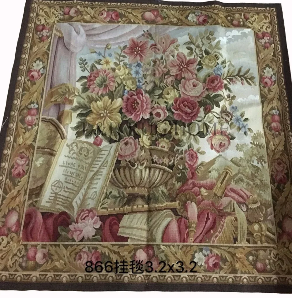 

Free shipping 100% Wool Aubusson Tapestry 100% handmade Square Tapestry carpet wall tapestry