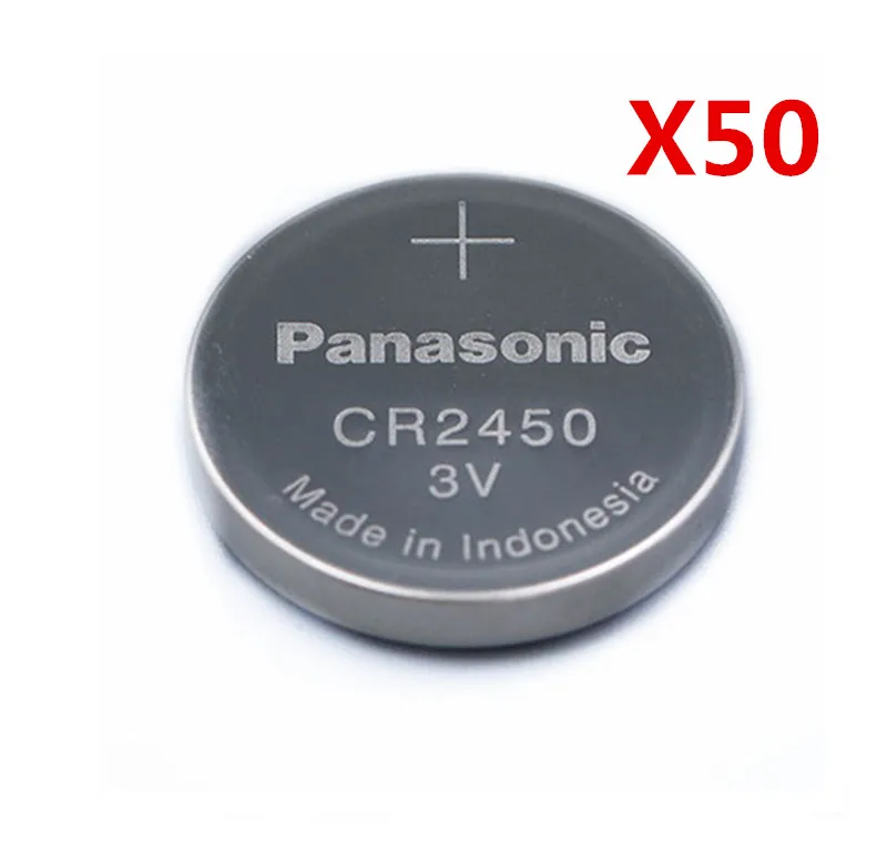 Новые оригинальные Литиевые кнопочные батарейки Panasonic CR2450 CR 2450 3 В 50 шт./лот для