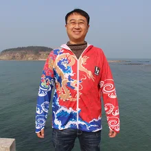 Новые красные мужские Рыболовные костюмы, одежда для защиты от солнца, Воздухопроницаемый невыгорающий плащ, летняя одежда с длинными рукавами и защитой от ультрафиолетового излучения