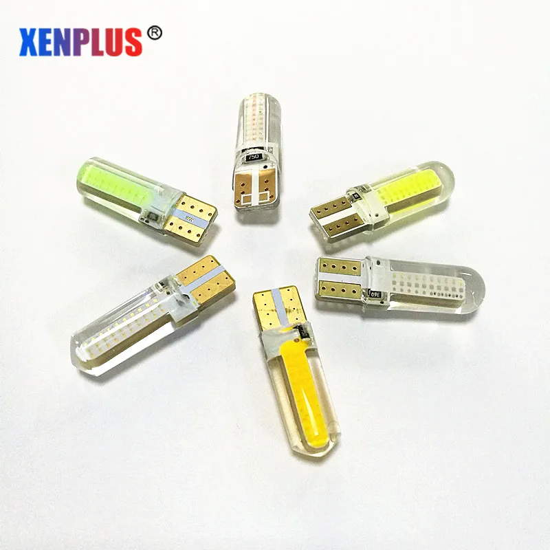 

Xenplus T10 W5W 194 501 LED car signal lamps COB chips 12V interior light tail Bulbs Turn Side Lamp White Green Blue Red