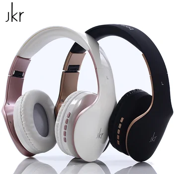 

JKR 102B Bluetooth Headphone Wireless Headset Stereo Music With Microphone Support TF Card FM Radio AUX Bluetooth Earphones