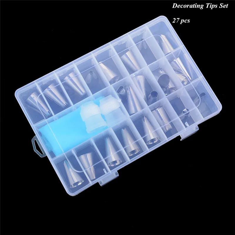 

27Pcs/Set Dessert Decorators Silicone Icing Piping Cream Pastry Bag Piping Nozzles Set DIY Cake Decorating Cupcake Baking Tool