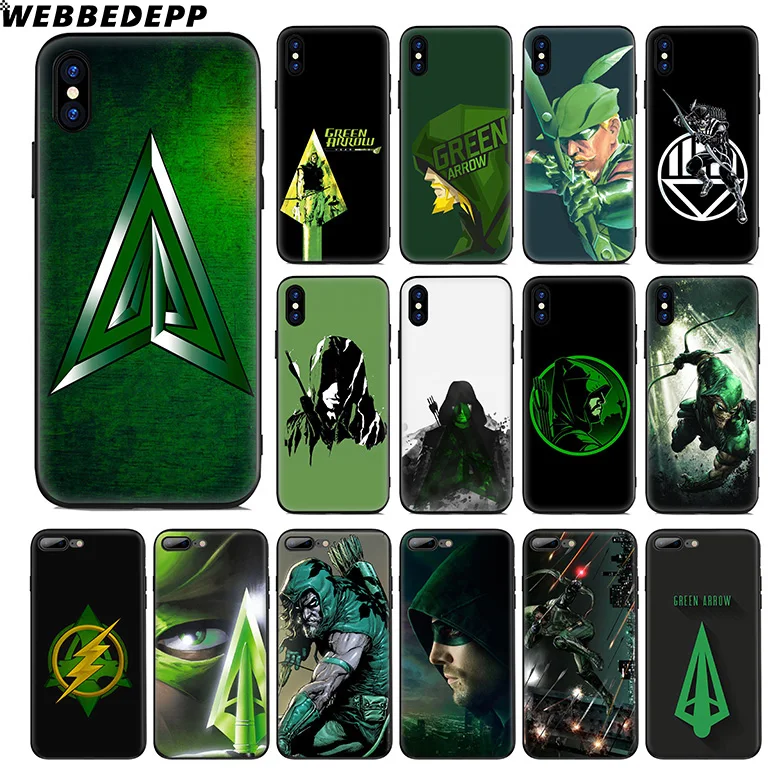 WEBBEDEPP Green Arrow Tv Soft Silicone Case for Apple iPhone 11 Pro Xr Xs Max X or 10 8 7 6 6S Plus 5 5S SE TPU |