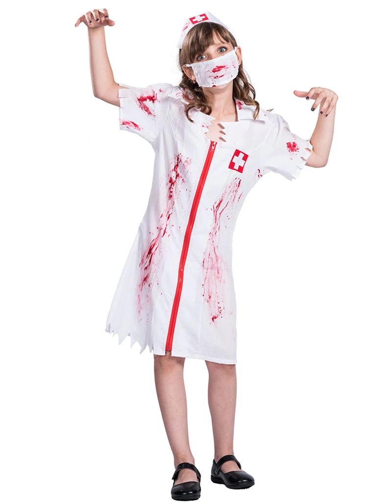 ...Zombie Cosplay Phantasie Weibliche Krankenschwestern Kostüme Spooky Blut...
