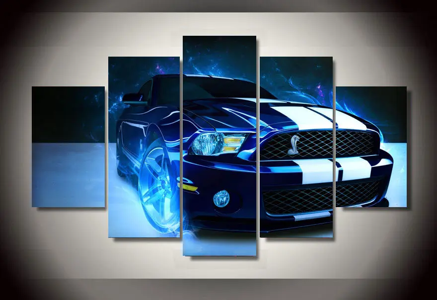 Framed Printed shelby mustang car picture Painting wall art room decor