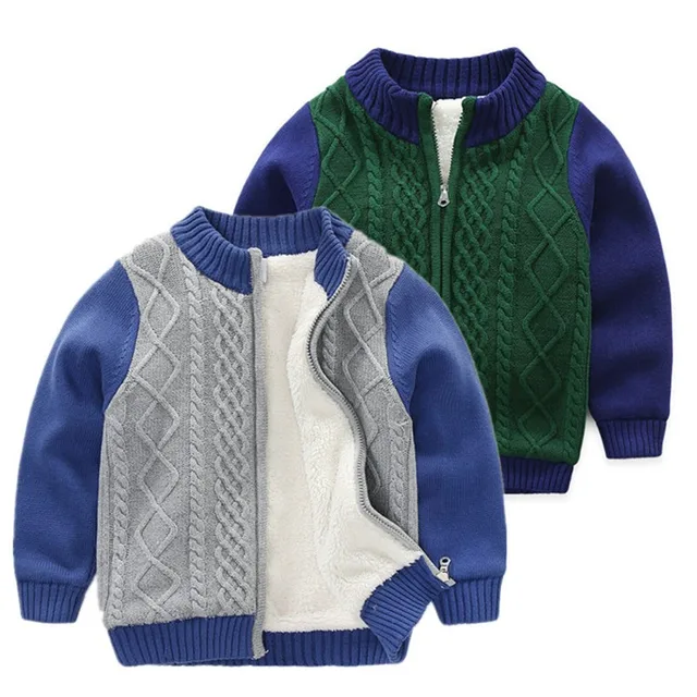 Children Sweater for Boys Winter Autumn New Baby Boys Sweaters Cotton Knitted Zipper Kids Teens