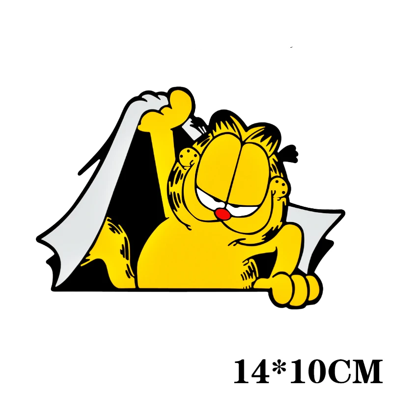 Забавная Автомобильная наклейка Volkrays Garfield аксессуары мультяшная украшение для