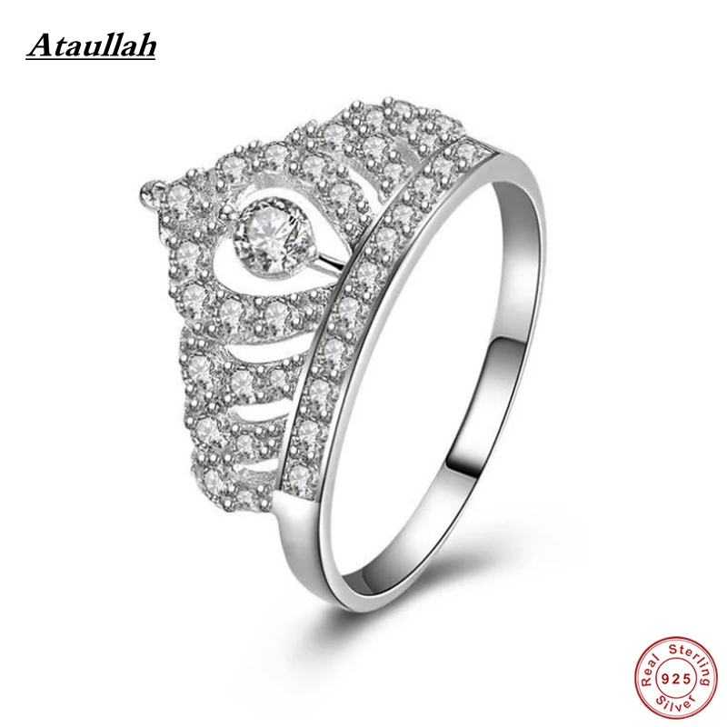 

Ataullah Solid Pure 925 Sterling Silver Crown Rings for Women SONA Diamond Wedding Rings for Engagement Fine Jewelry RWD838