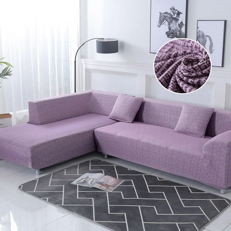 Chaise Longue Sofa Elastic Couch Cover funda cubre sofa Sofa Covers for Living Room(Must Order 2pieces) to fit for Corner Sofa - Цвет: Color2