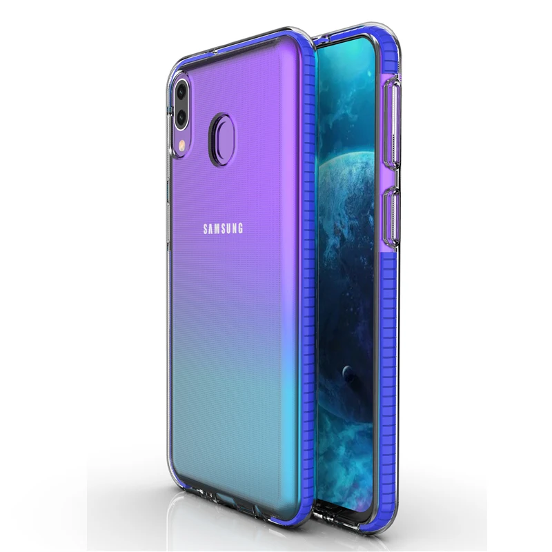 Мягкий чехол для samsung Galaxy S10 S9 S8 A70 A50 A40 A30 A20 A10 A6 A7 A9 J4 J6 плюс J3 J5 J7 противоударный чехол-бампер - Цвет: Синий