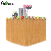 Гавайский стиль Gras Tafel Rok Met Kunstbloemen Home Picknick Zomer Strand Tropische вечерние украшения Гибискус Tafelkleed
