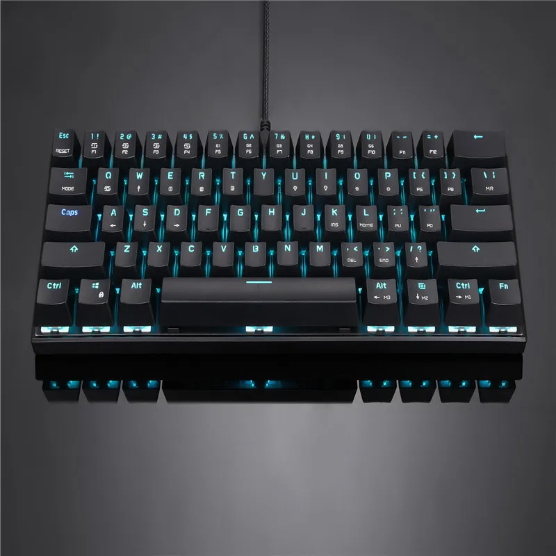 modo duplo teclado mecânico 61 teclas rgb led backlight gaming keyboard