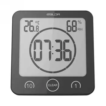 

LCD Digital Wall Clock Digital Bathroom Clock Waterproof Shower Clock Timer Temperature Humidity Wall Shower Clock Kitchen Timer