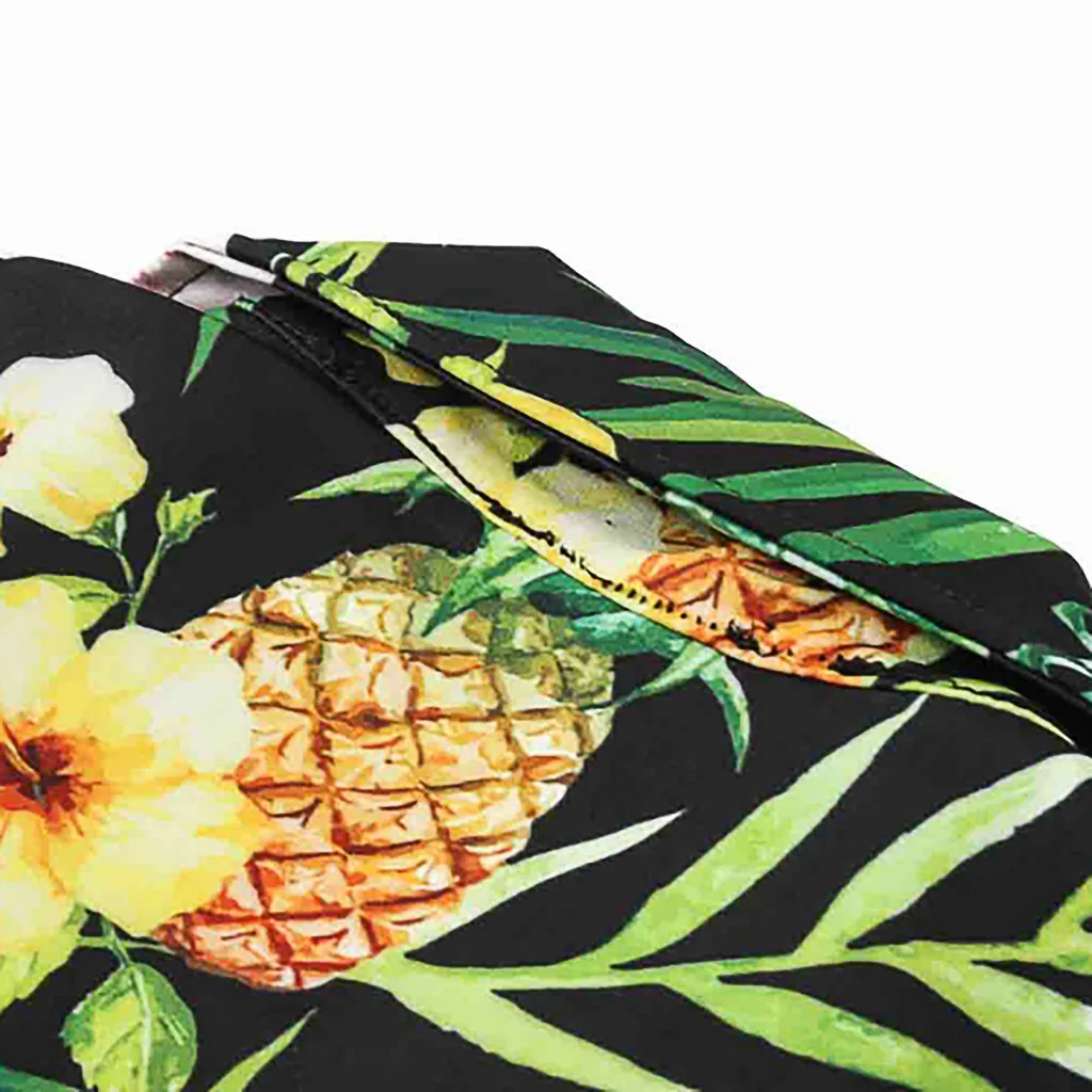 Мужская Летняя модная гавайская рубашка с коротким рукавом с фруктовым принтом и отворотами, новейшая популярная Летняя мужская рубашка