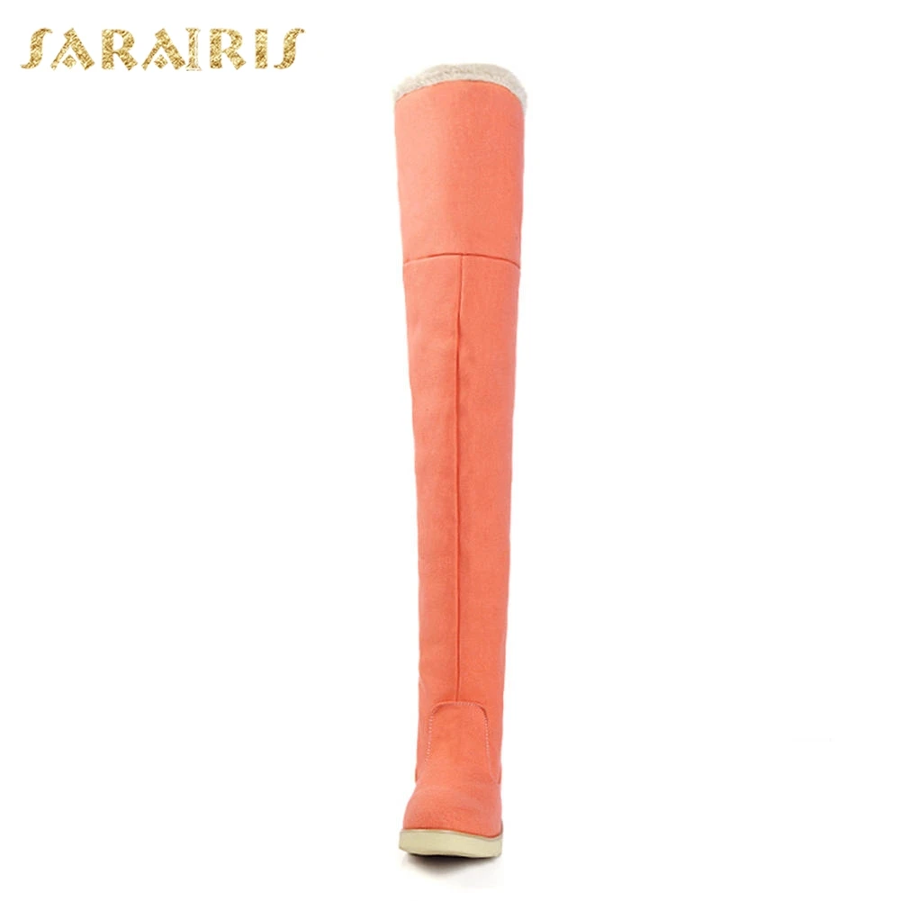 Añadir Zapatos Nieve Invierno Deslizamiento Altas verde gris Calientes Venta 43 Rodilla En Tamaño Caliente Fur De Botas Azul La naranja Gran 34 Mujer Sarairis 2018 6wTRfqTH