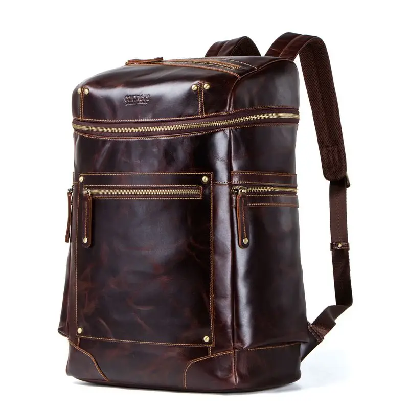

LOEIL Men's backpack European and American retro horse leather men's bag multi-function backpack
