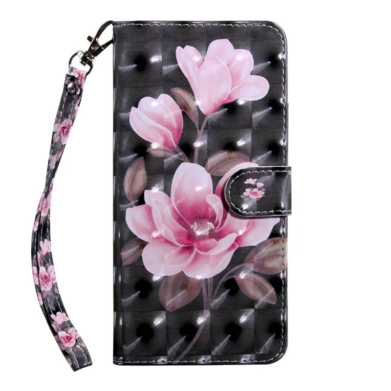Противоударный чехол для huawei Honor 9 Lite кожаный чехол для телефона s для huawei Honor Play View 10 V10 7X P Smart Plus чехол для iPhone 6 - Цвет: Black Flower