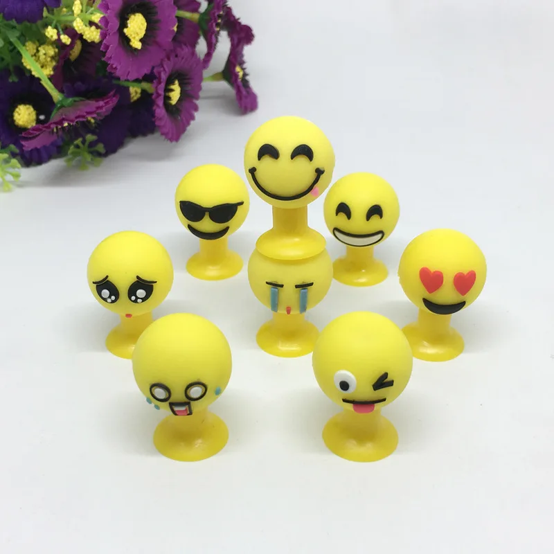 8pcs/set Creative EMOJI Cartoon Emoticons Doll Cute PVC Soft Plastic