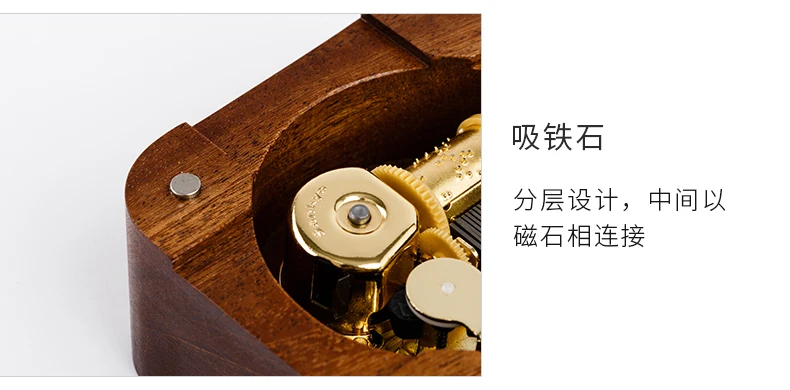 Высококачественная квадратная 18 мелодий деревянная музыкальная шкатулка с ароматической свечей