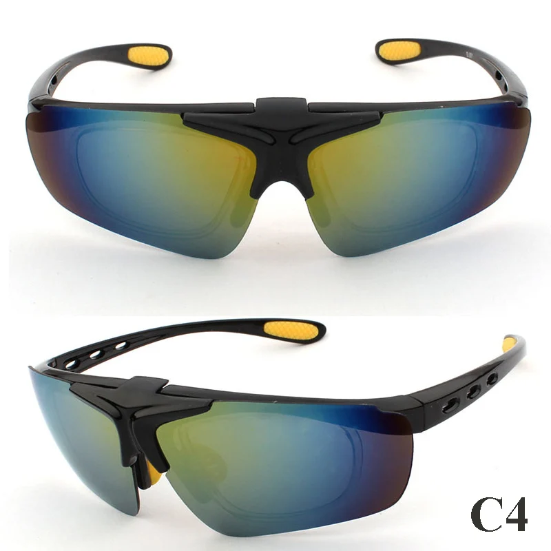 Велосипедные очки с клипсами для близорукости, очки для спорта, очки для мужчин и женщин, MTB UV400, велосипедные солнцезащитные очки для улицы, велосипедные очки - Цвет: C4