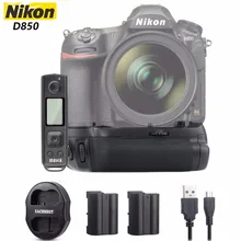 Meike MK-D850 Pro Battery Grip with 2.4G Wireless Remote Control for Nikon D850 + 2*EN-EL15 Battery + USB Dual charger