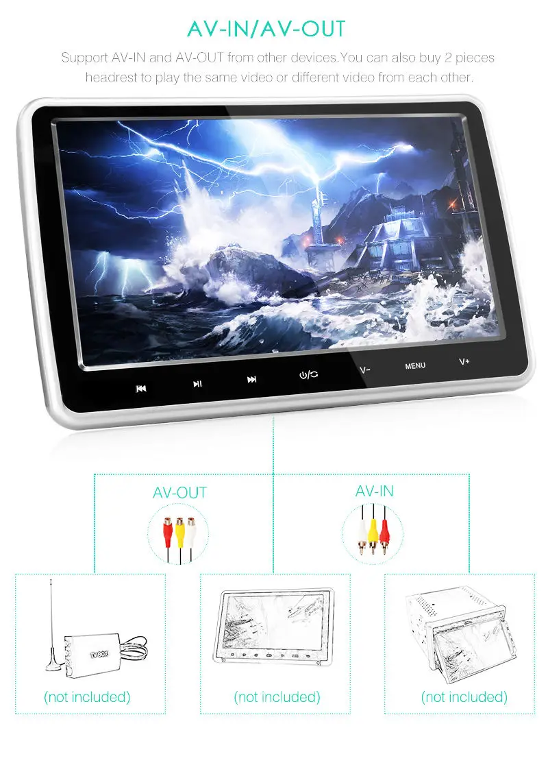 Монитор для подголовника автомобиля 10 1 дюйма USB/SD/HDMI/FM|usb usb|sd sdscreen tft |