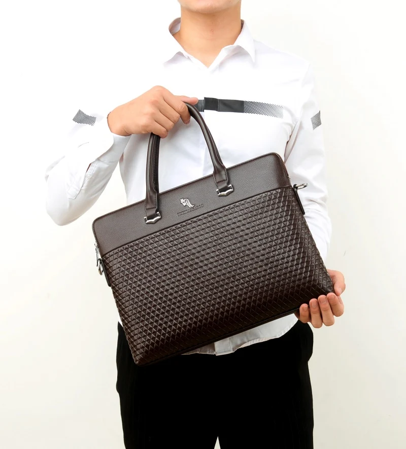 YUESKANGAROO известный бренд кожа для мужчин сумки Бизнес Портфели Новинка 2018 года мужская сумка через плечо