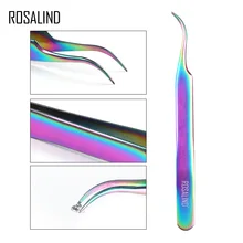 ROSALIND Радуга серии нержавеющая сталь tweezers кутикулы 1 шт. Акриловый Набор ногтей изогнутые стразы маникюр дизайн ногтей инструменты