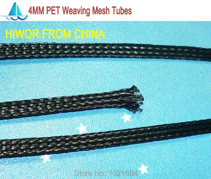 20 м/лот мм 4 мм PET ткачество сетки трубки сети изоляции Sleeving