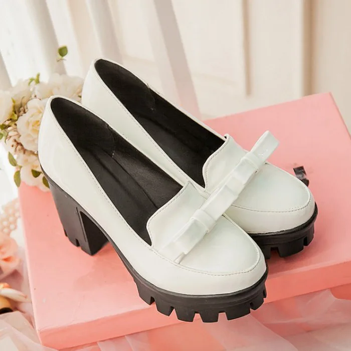 Женская обувь в стиле Лолиты; обувь для выступлений с круглым носком на высоком толстом каблуке; обувь для костюмированной вечеринки; обувь в стиле аниме