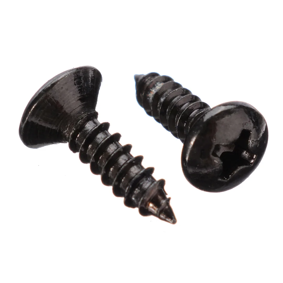 50pcs Gold/Black/Silver 3mm*12mm Electric Guitar Bass Pickguard Cover Plate Screws For Guitar Bass Metal Fixed Screw Wholesale