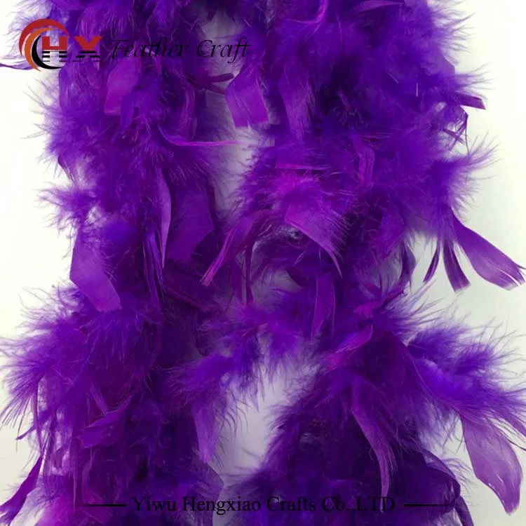 2 ярда 35 г куриное перо полосы боа из пера индейки для свадьбы, дня рождения, вечеринки, свадебные украшения, аксессуары для одежды - Цвет: purple