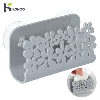 

Konco Kitchen Storage Rack Sink Organizer with Suction Sponge Holder Dish Brush Holder Rack dish Rug drainer