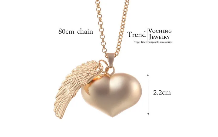 Vocheng Bola шаровое ожерелье с крыльями ангела медная металлическая подвеска «любящее сердце» ожерелье с цепочкой из нержавеющей стали VA-077