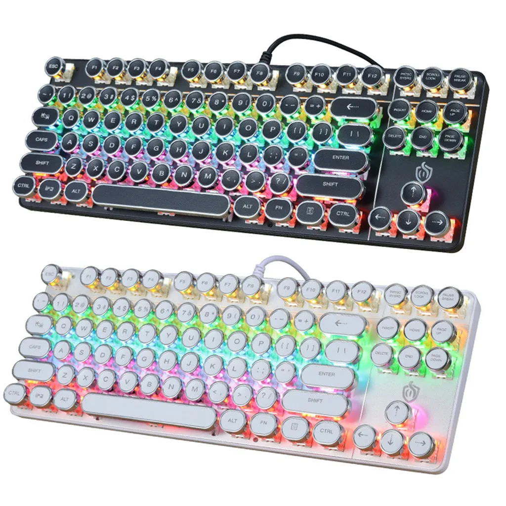 

EPULA 2019 Office Game Keyboard Wired 87 Keys PUNK LED Backlit Usb Mechanical Metal Gamer Gaming Keyboard Laptop 3Y20