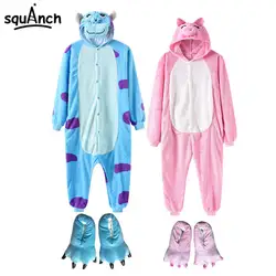 Новинка 2019 года животных Onesie с шлёпанцы для женщин для мужчин пижамы комбинезон мультфильм аниме Покемон Единорог медведь одна