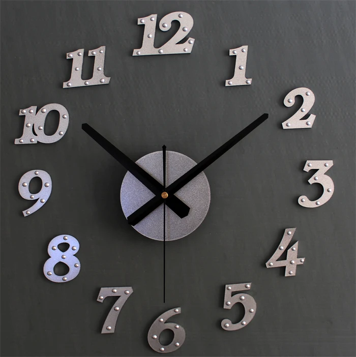 Fashion 3D big size wall clock mirror sticker DIY Large living room house home beautiful