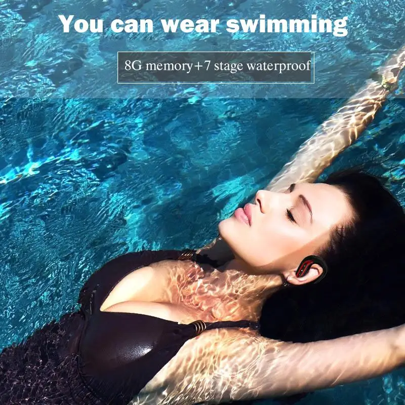 

DSstyles Swimming Headphone Bluetooth Wireless Earphone Headset Waterproof Sport Earphone Stereo Earbuds New Pattern