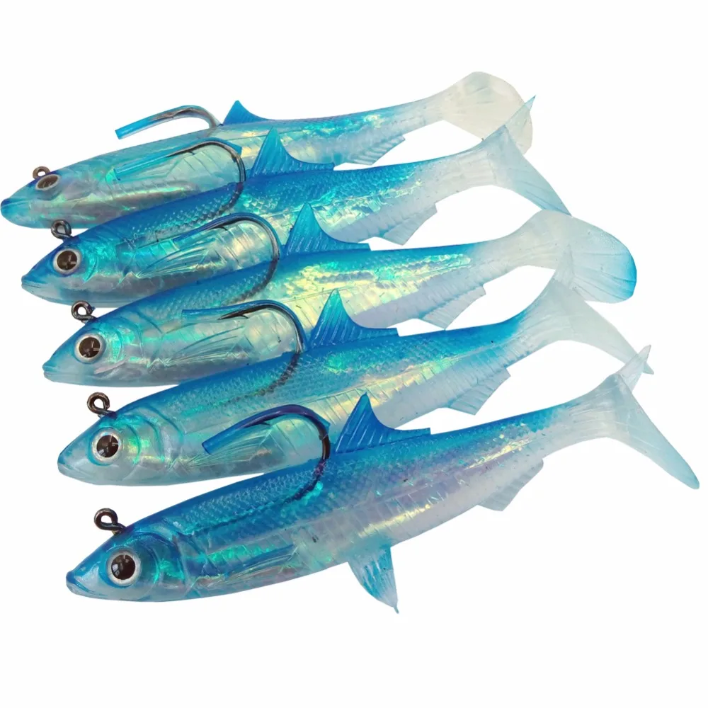 5pcs/Lot Fishing Soft Lures 12cm 27g Jigging Lure Silicone Bait with