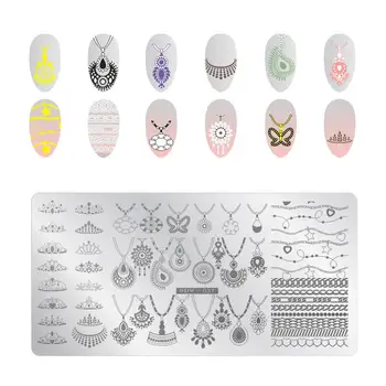 

6.5*12.5cm Nail Stamping Plates iamond Lace Flower Animal Pattern Nail Art Stamp Stamping Template Image Plate Stencils