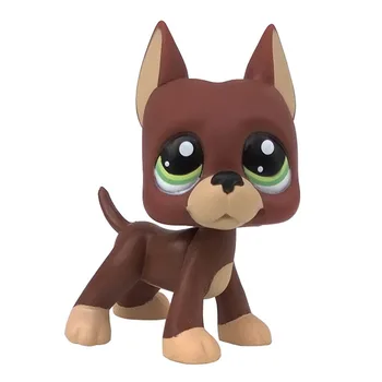 

pet shop toys #1519 model great dane puppy chocolate dog with green eyes gifts for kids toys animals figure